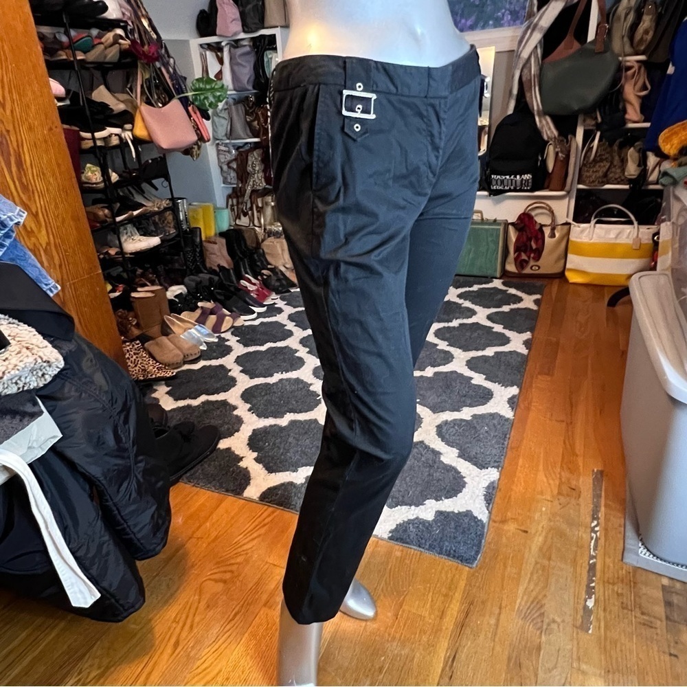 MICHAEL by Michael Kors cotton/spandex ankle pants buckle details - Picture 3 of 9